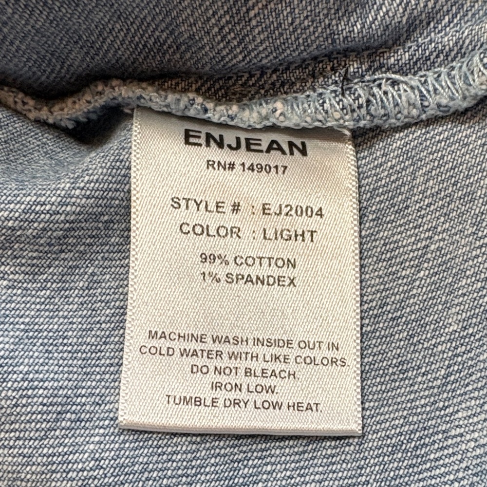 Engean Light Blue Distressed Denim Jacket, M - Picture 9 of 9